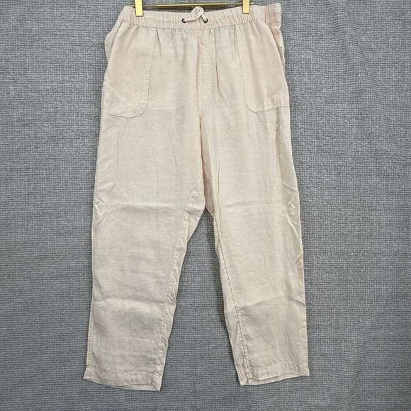 Rachel Roy XL Linen Pants Womens Beige Drawstring Waist Casual Comfy - Picture 1 of 10